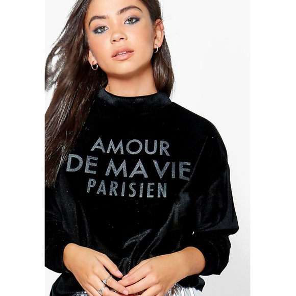 Boohoo Tops - Boohoo velvet sweater
